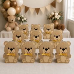Teddy Bear 13.5cm Favour Boxes - 12Pk